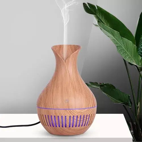 Miniatura: Difusor Humidificador Aroma Luz Led Florero Rayas + Esencia