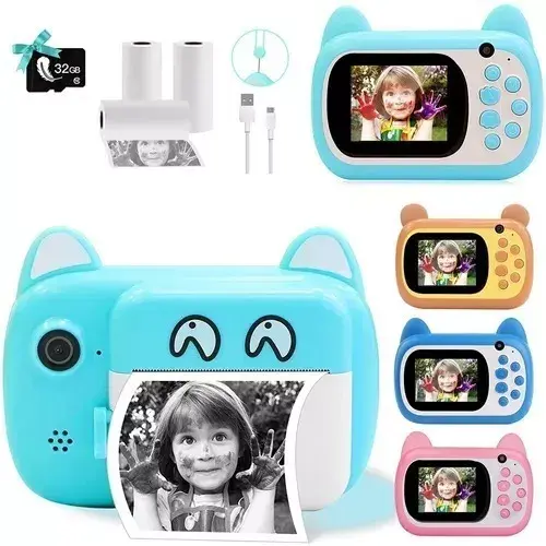 Cámara Instantánea Para Niños Doble Lente Fhd