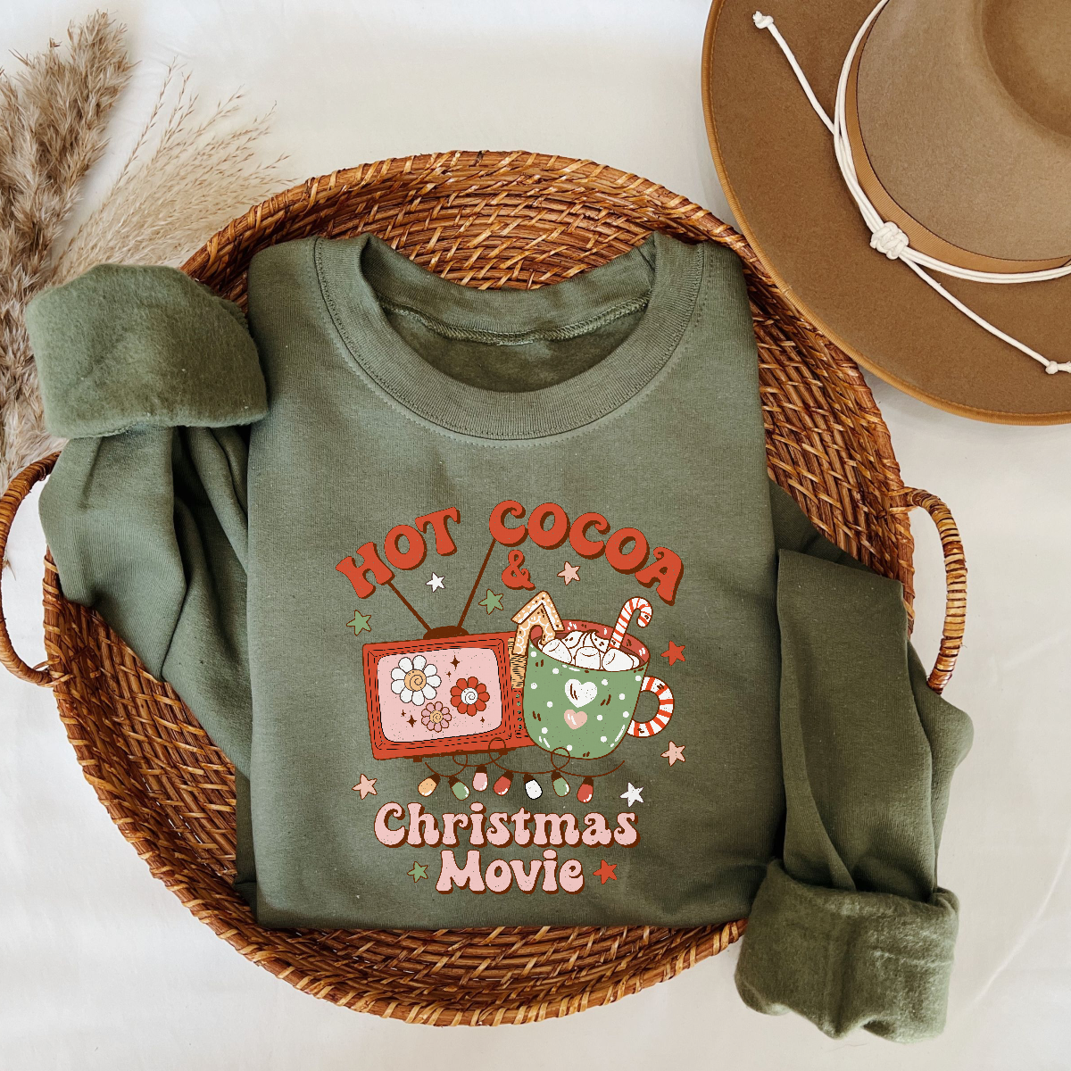 HOT COCOA AND CHRISTMAS MOVIE CREWNECK