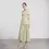 Thumbnail: Pleated Long Solid Elegant Women's Dress | Timeless Formal Dress