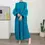 Thumbnail: Maxi Long Dress Mesh Petal Sleeve Half Turtleneck
