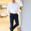 Thumbnail: Spring Summer Blue Cotton Chino Trousers