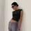 Thumbnail: Casual Sleeveless Cropped Tee – Breathable Bodycon Knit Top for Women