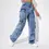 Thumbnail: Pocket Pants Lady High Waist Jean Slim Women Wide Leg Jeans