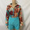 Thumbnail: Tracksuit Floral Leaf Long Sleeve Shirt and Shorts Matching Two 2 Piece Set