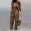 Thumbnail: Women's Leopard Print Tied Waist Long Sleeve Jumpsuit