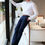 Thumbnail: Spring Summer Blue Cotton Chino Trousers