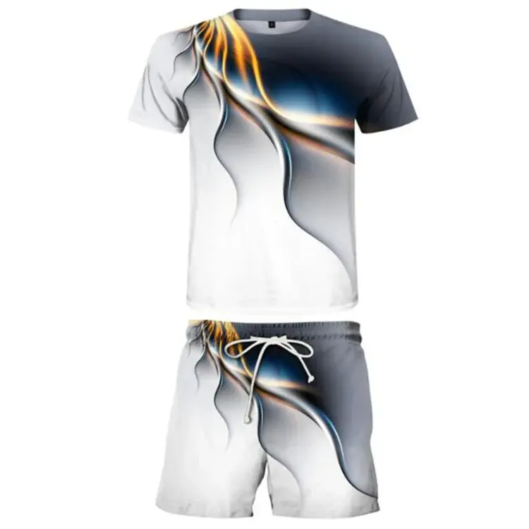 2 Piece T-Shirt Shorts Tracksuit Men