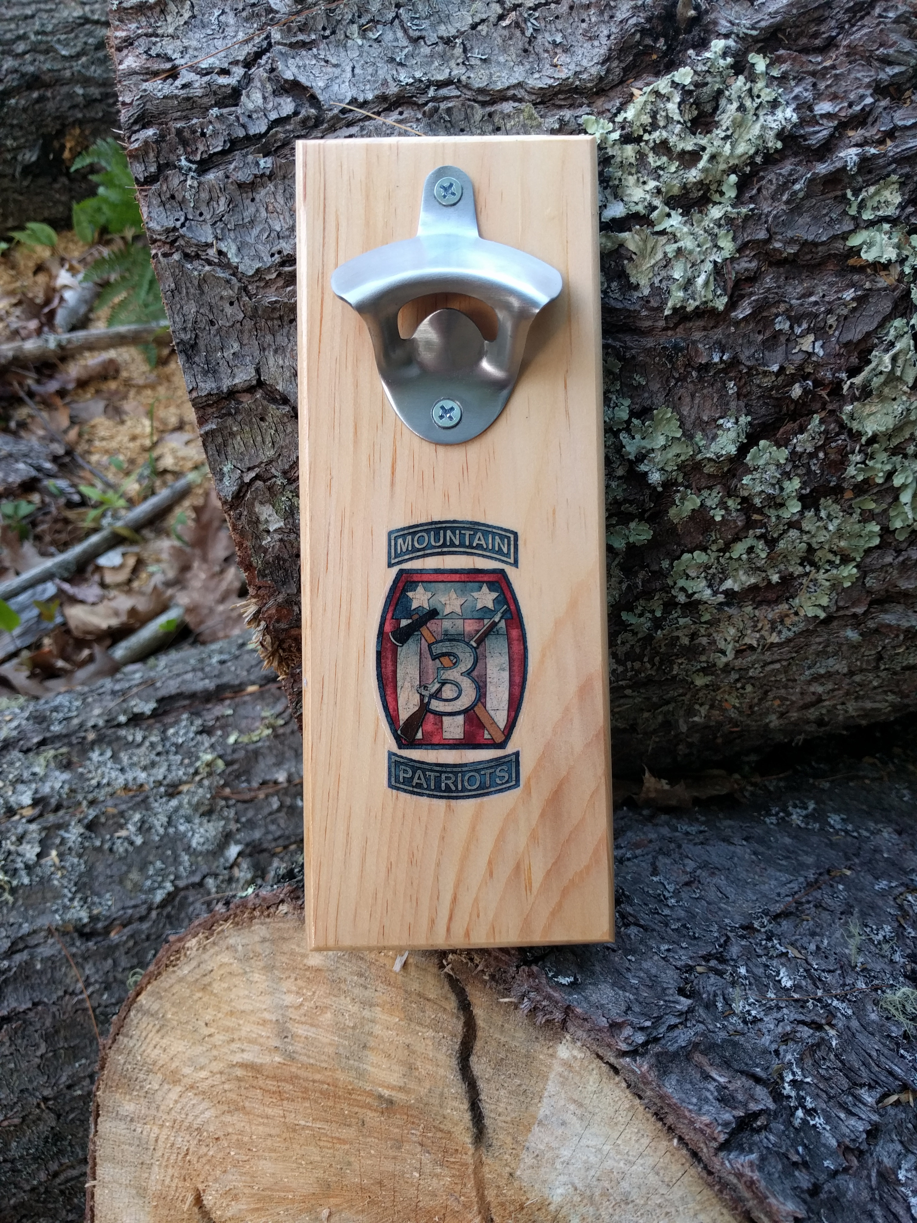Personalized Wall Mount Bottle Opener with Cap Catcher woodnpig