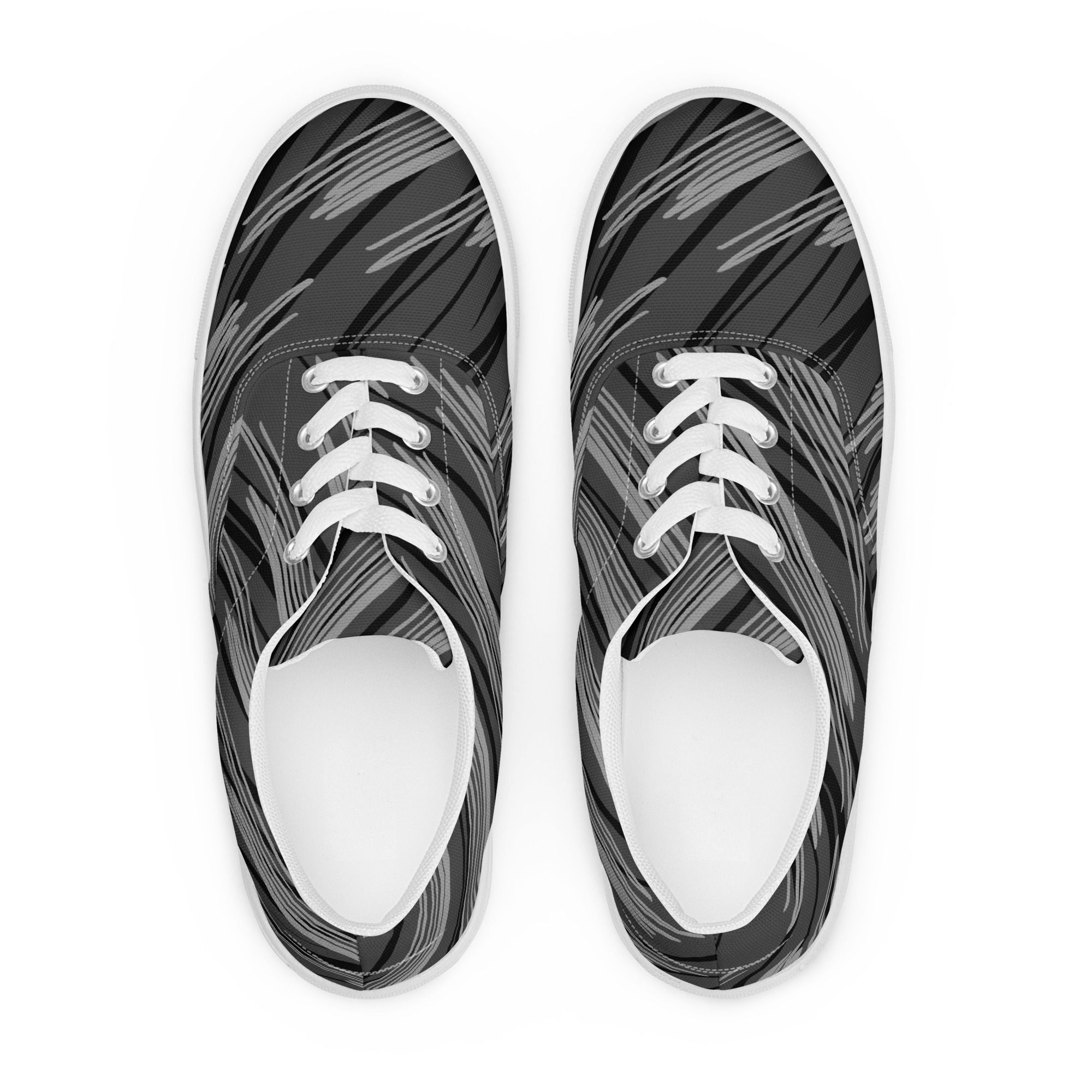 Black and Gray Men’s lace-up canvas shoes