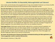 Ukraine-Konflikt: Für Neutralität, Meinungsfreiheit und Toleranz!