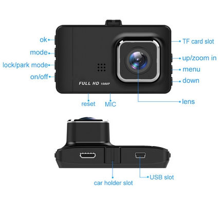 Miniatura: camara dvr + camara trasere t418 full hd lcd 3 pulgadas