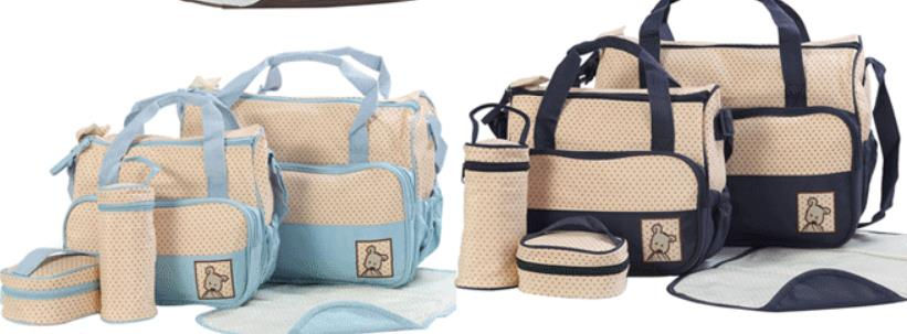 Miniatura: Pañalera para bebe 5 piezas color azul claro