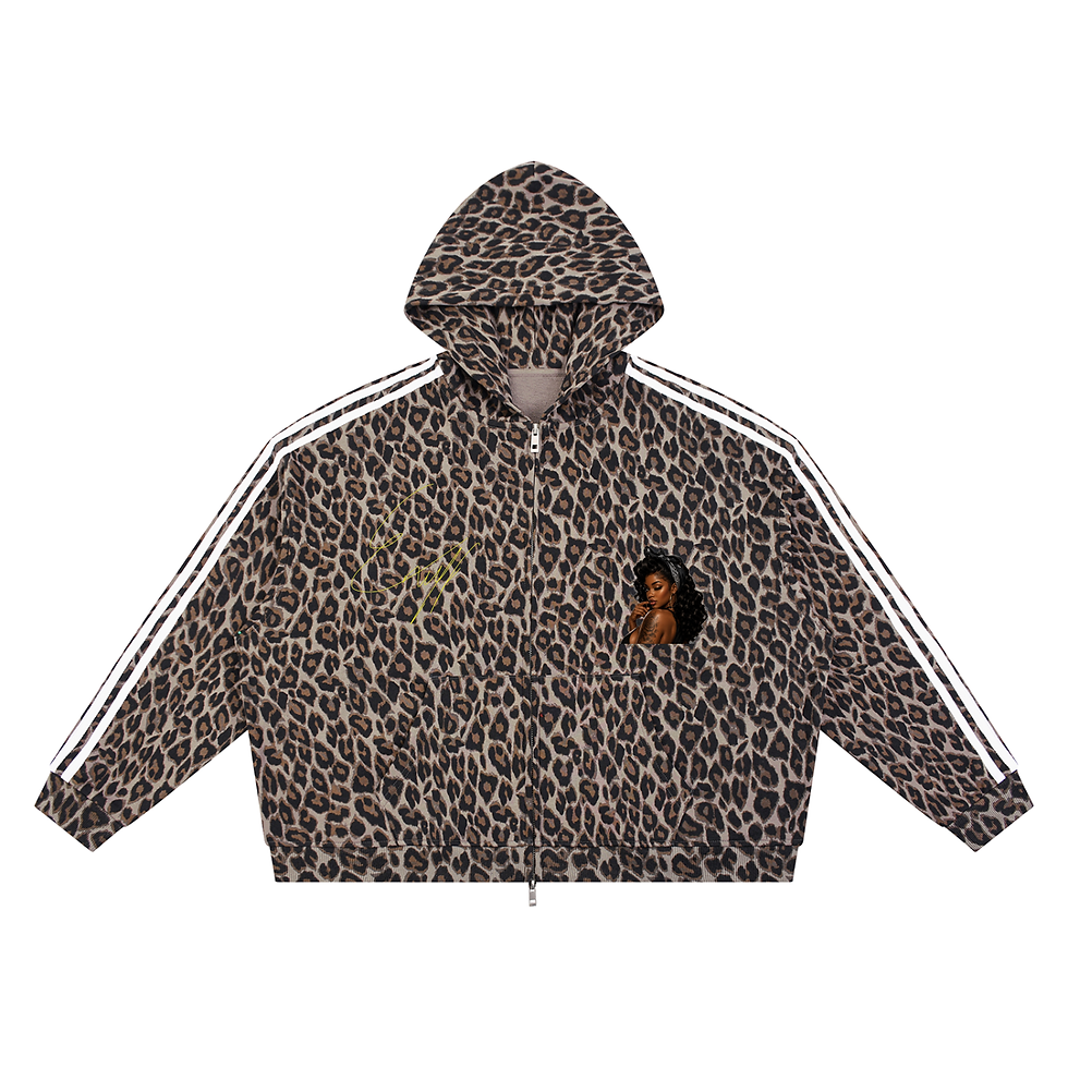 Thumbnail: Unisex Leopard Full Zip Hoodie