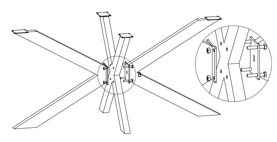 Thumbnail: Assembly Drawing of Large Dining Table Leg