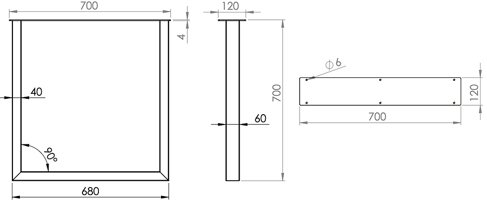 Thumbnail: Technical Drawing of Table Leg