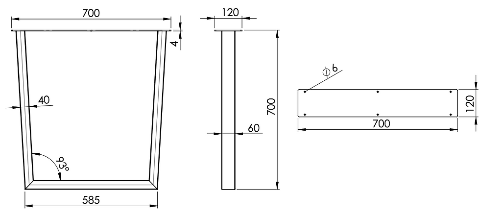 Thumbnail: Technical Drawings of Table Leg