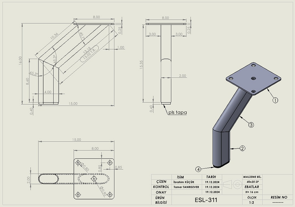 Thumbnail: Technical Drawing of Sofa Legs