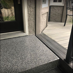 Polyaspartic Flake System On Steps, Sealing Innovation