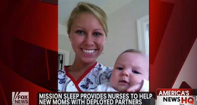let mommy sleep nurse with newborn baby smiling on news program
