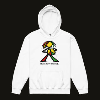 Peace isnt passive youth hoodie
