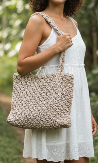 Bolsa Bali - Bolsa de Macramê Artesanal - Tamanho Média