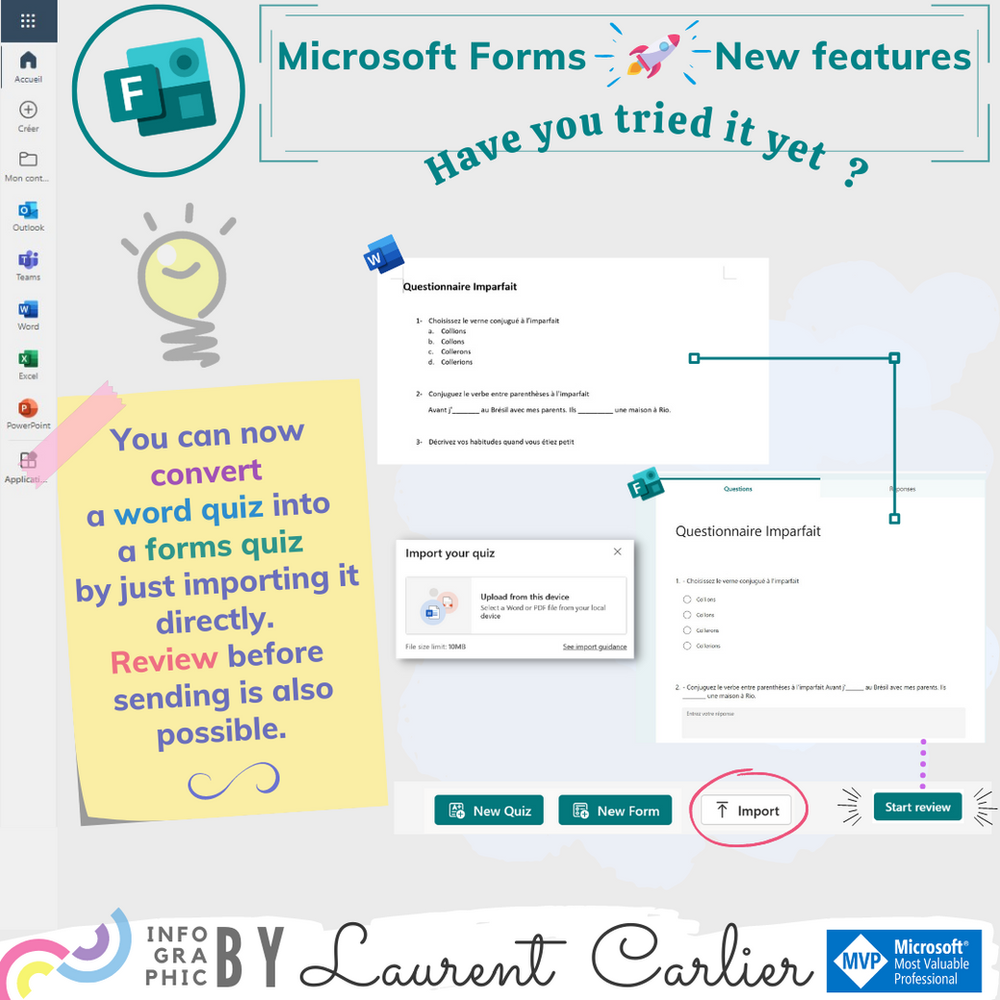Convert a word quiz into forms quiz