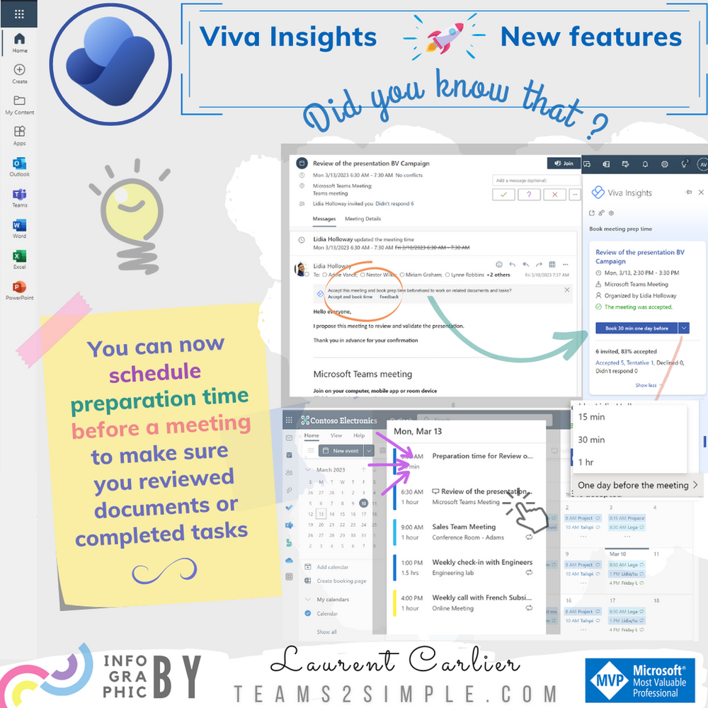 Microsoft Viva Insights Book preparation time before a meeting