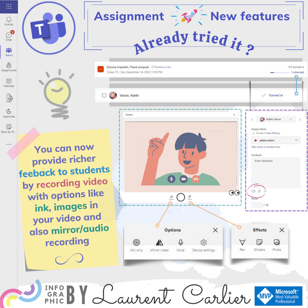 Microsoft Teams assignment How to add video feedback