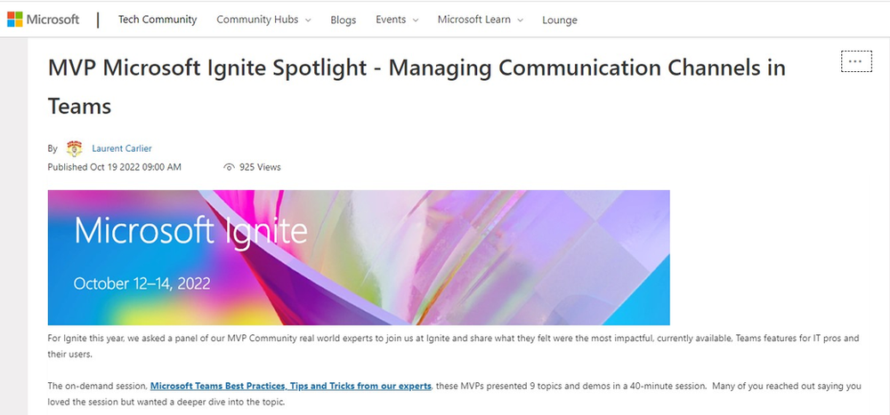 Managing communication channels in Teams