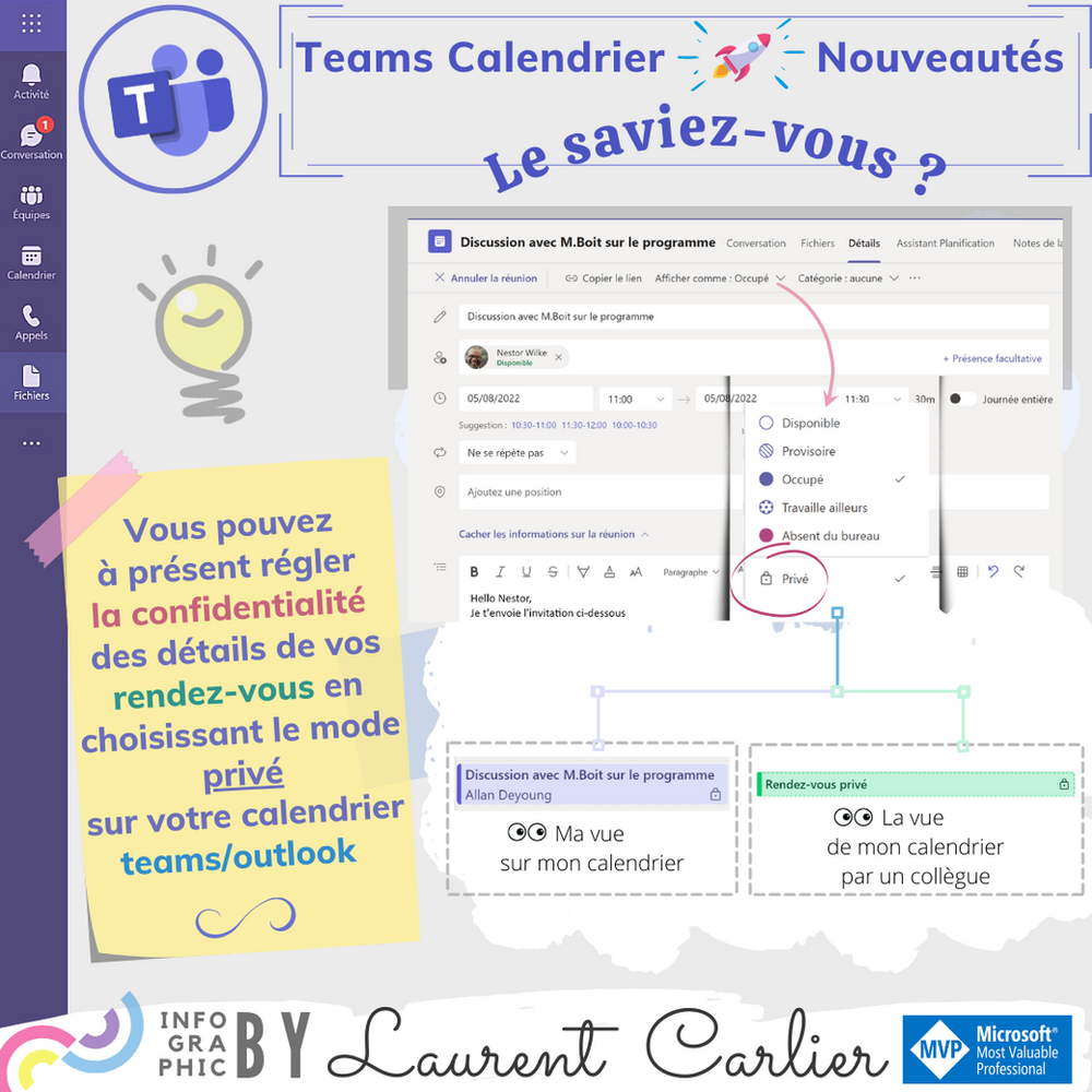 Comment rendre ses rendez-vous privés sur le calendrier de Microsoft Teams