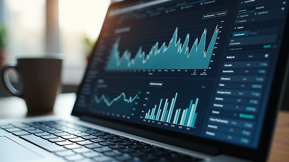 Close-up view of a laptop screen showing digital marketing analytics