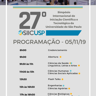 27º SIICUSP - indicação de trabalho para a Etapa Internacional