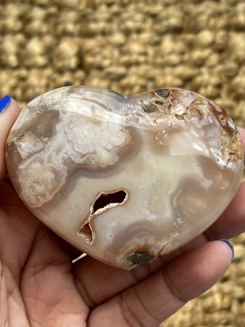 Thumbnail: Flower Agate Heart