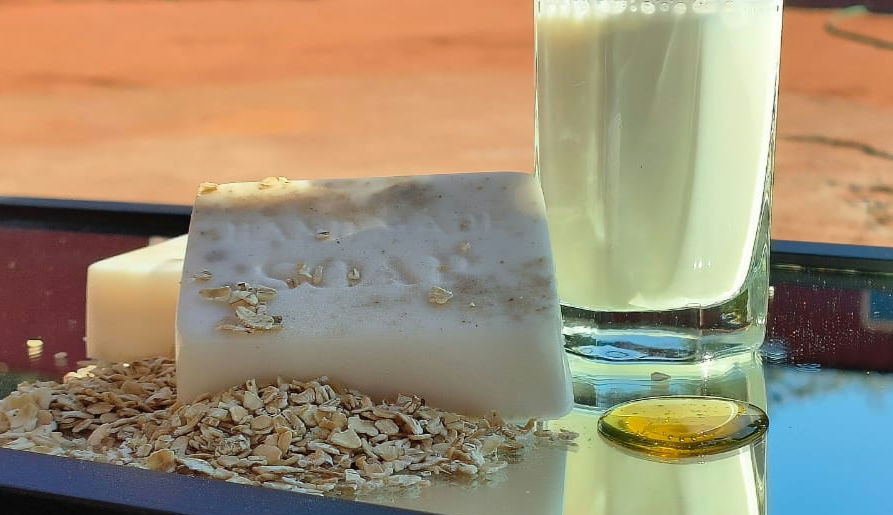 Milk, honey and oats handmade soap