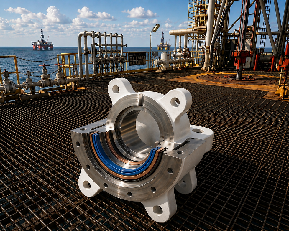 Kits Especiais de Vedação para Cilindros Tensionadores Offshore: o detalhe invisível que sustenta operações bilionárias no petróleo e gás.