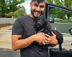 Dylan and Ozzy. Ozzy is one of our graduates who came from a Breeder in Nebraska. We rely heavily on our Breeders for good puppys.