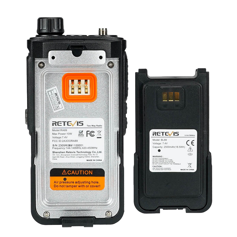 Μικρογραφία: ΠΟΜΠΟΔΕΚΤΗΣ RETEVIS RA89,VHF/UHF, 10W, IP68 Waterproof (EU Ver.)