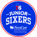 Junior Sixers logo with NovaCare Rehabilitation text and emblem MVP360 Sports