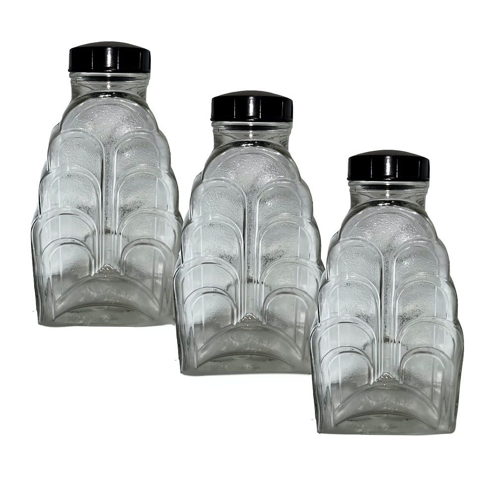 Thumbnail: Set of 3 Original 1930s Art Deco Glass Candy Jars.