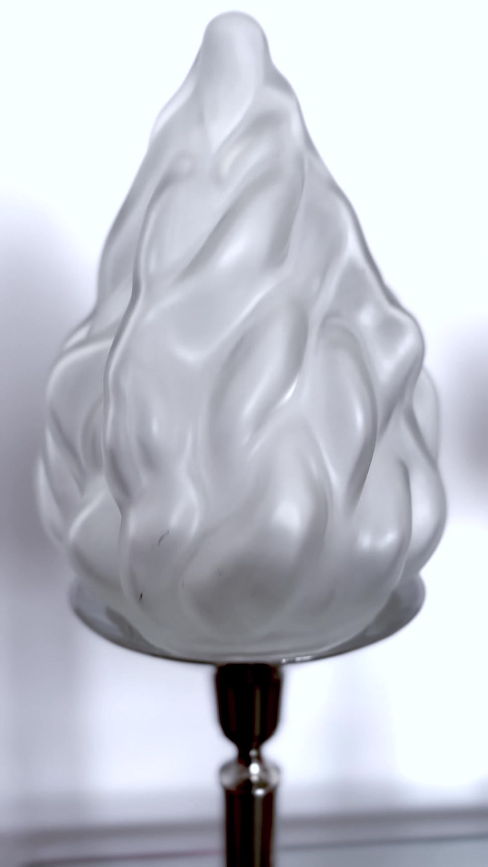 Thumbnail: Pair of 1930s French Art Deco Chrome Flame Table Lamps.