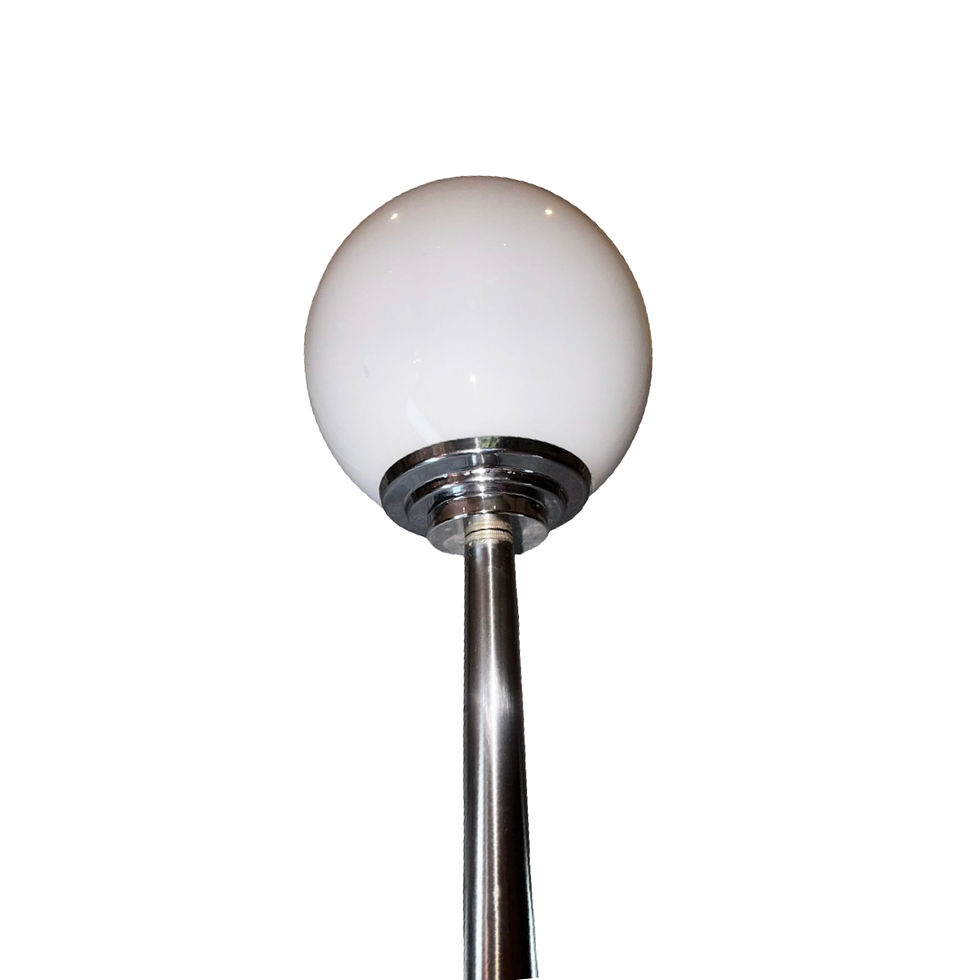 Thumbnail: 1930s Art Deco Chrome & Opaline Glass Table Lamp | Vintage Globe Lamp.