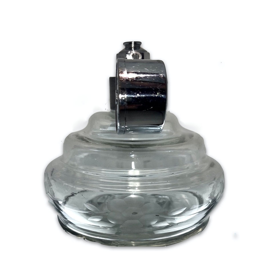 Thumbnail: Original 1930s Art Deco Cut Glass Perfume Atomizer Bottle.