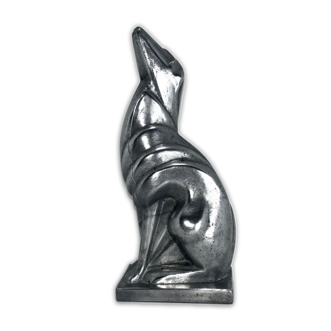 Vintage Art Deco Greyhound dog Art Deco aluminium figure.
