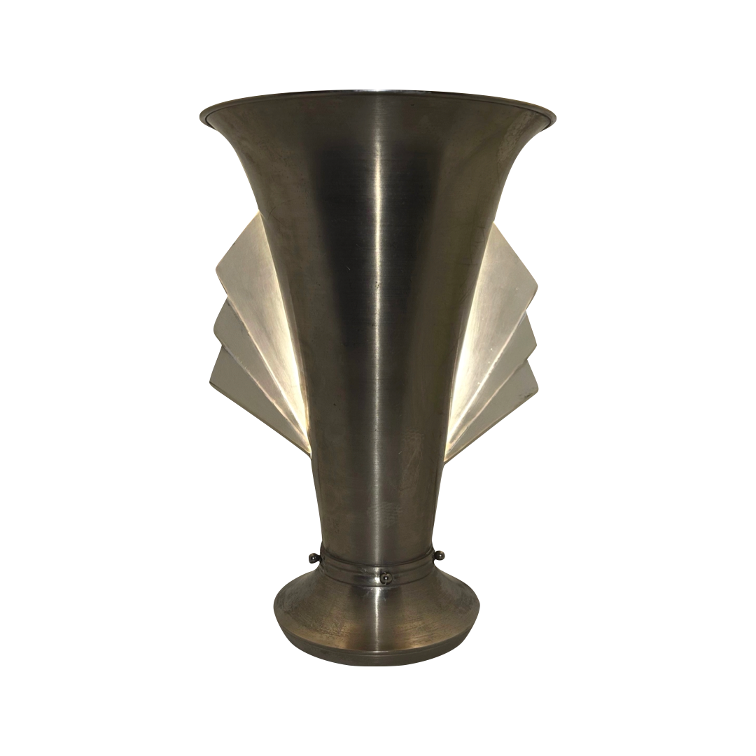 1930s French Art Deco Table Lamp - Aluminium Trumpet Uplighter