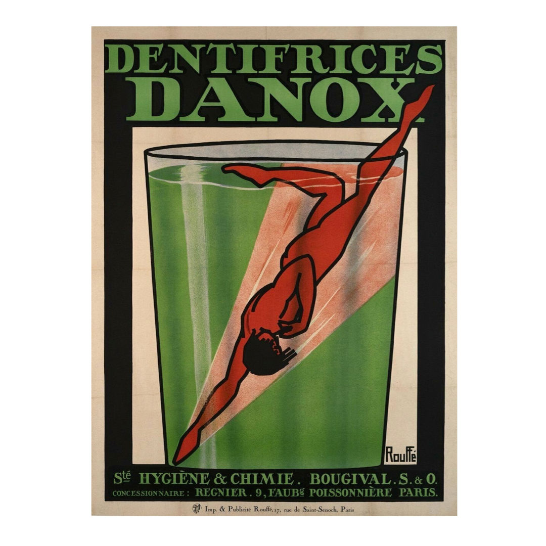 Vintage French Art Deco Advertisement Poster for Dentifrices DANOX
