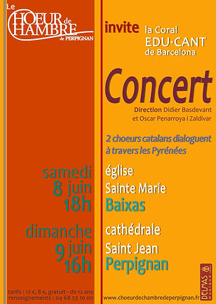 Affiche - 2 cghoeurs dialoguent à travers les Pyrénées - 8 et 9 juin 2015