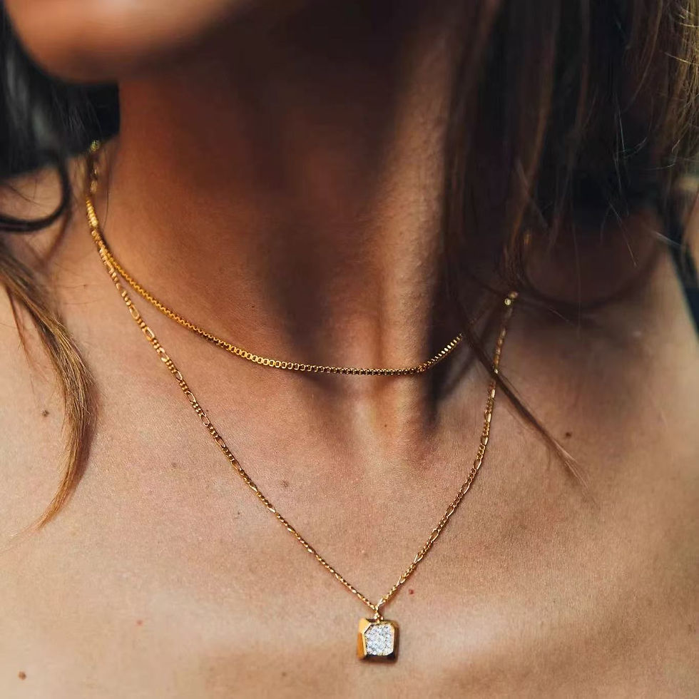 Thumbnail: 1.2mm Simple Stainless Steel Box Chain Necklace Gold Color Titanium Steel Men Ne
