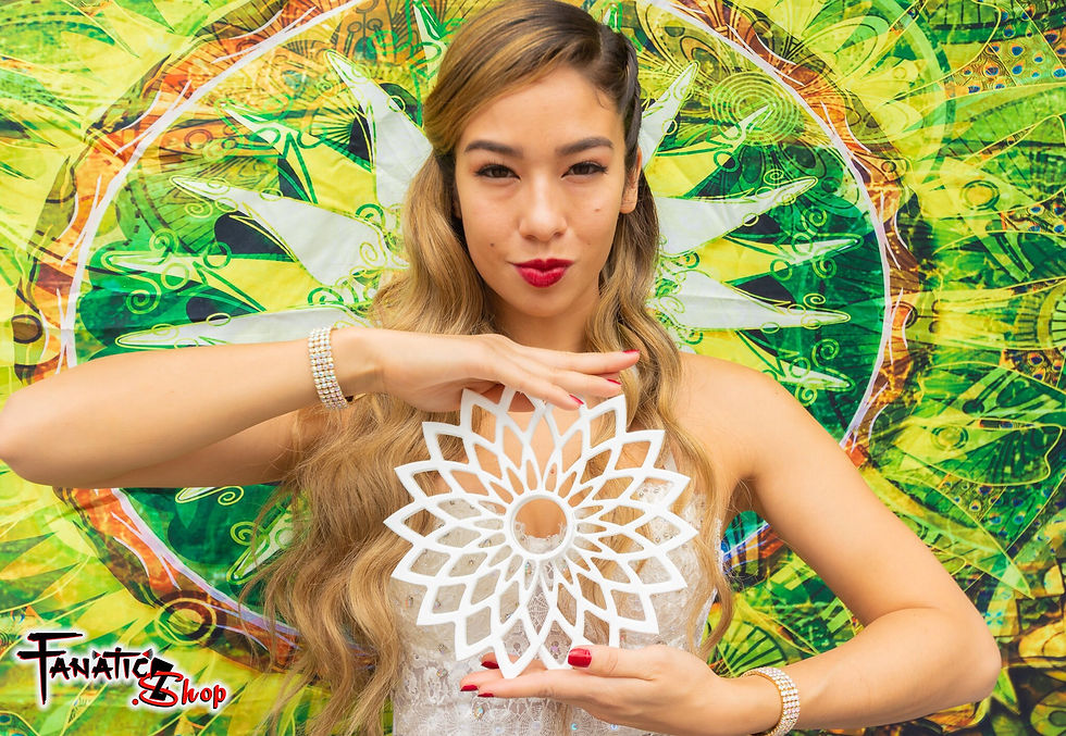 Thumbnail: SunFlower Mini - 1.5" Tech Grip Custom Practice Flow Fans, Day fans, Tech Fans, 