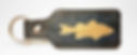 Rectangle keyring with embossed golden fish